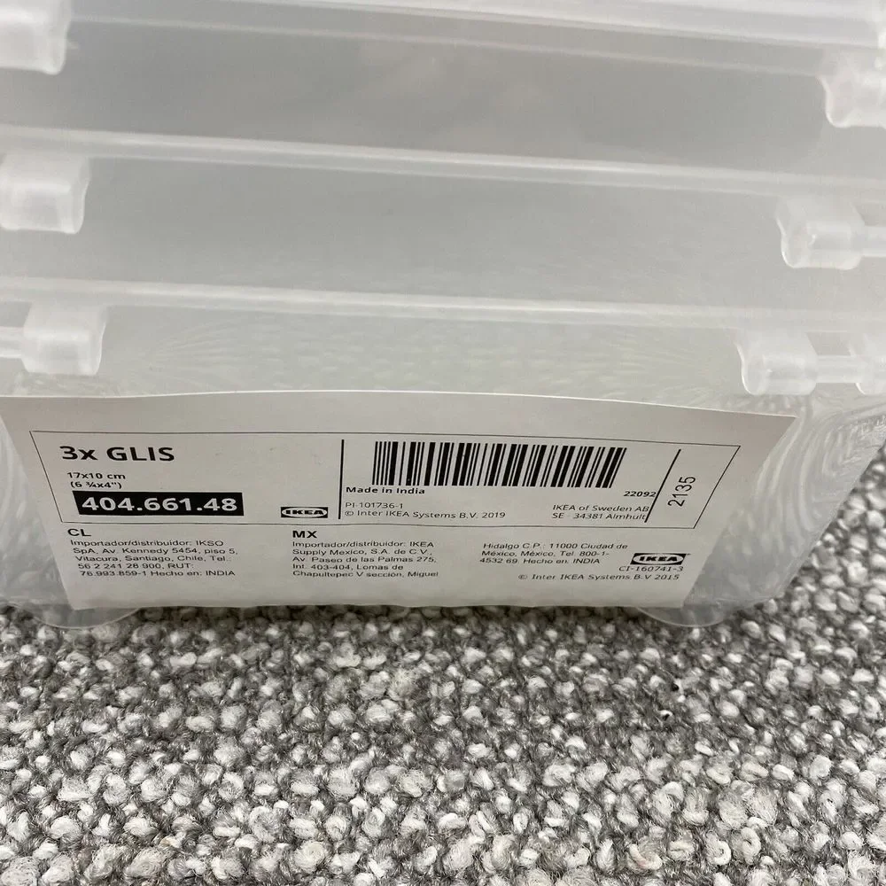 IKEA Storage Containers GLIS 6 In All New Grooved Bottoms For Stacking Office 16